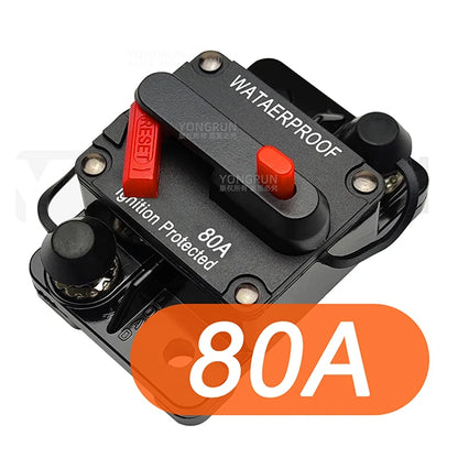Manual Reset Circuit Breaker - 20A-300A Waterproof 12V-48V DC Car Audio Marine Fuse