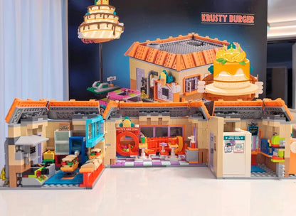 2025 MOC 1635-Piece Burger Restaurant Building Blocks Set – City Street View Creative Toy for Children’s Gifts