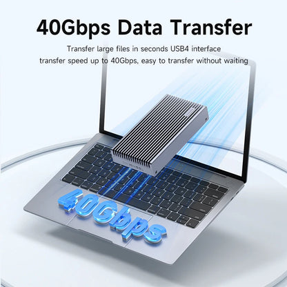 Hagibis 40Gbps USB4 M.2 NVMe SSD Enclosure – LED Display with USB4 Cable for Thunderbolt 4/3 & USB 3.2/3.1/3.0 B+M M-Key SSD Case