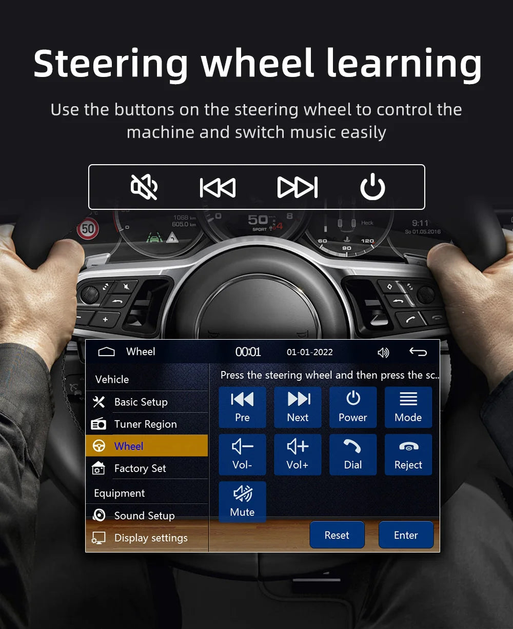 HIPPBQCC 7" 1DIN Car Radio MP5 Multimedia Player – Touchscreen FM ISO Power Aux Input Bluetooth USB Mirror Link Autoradio