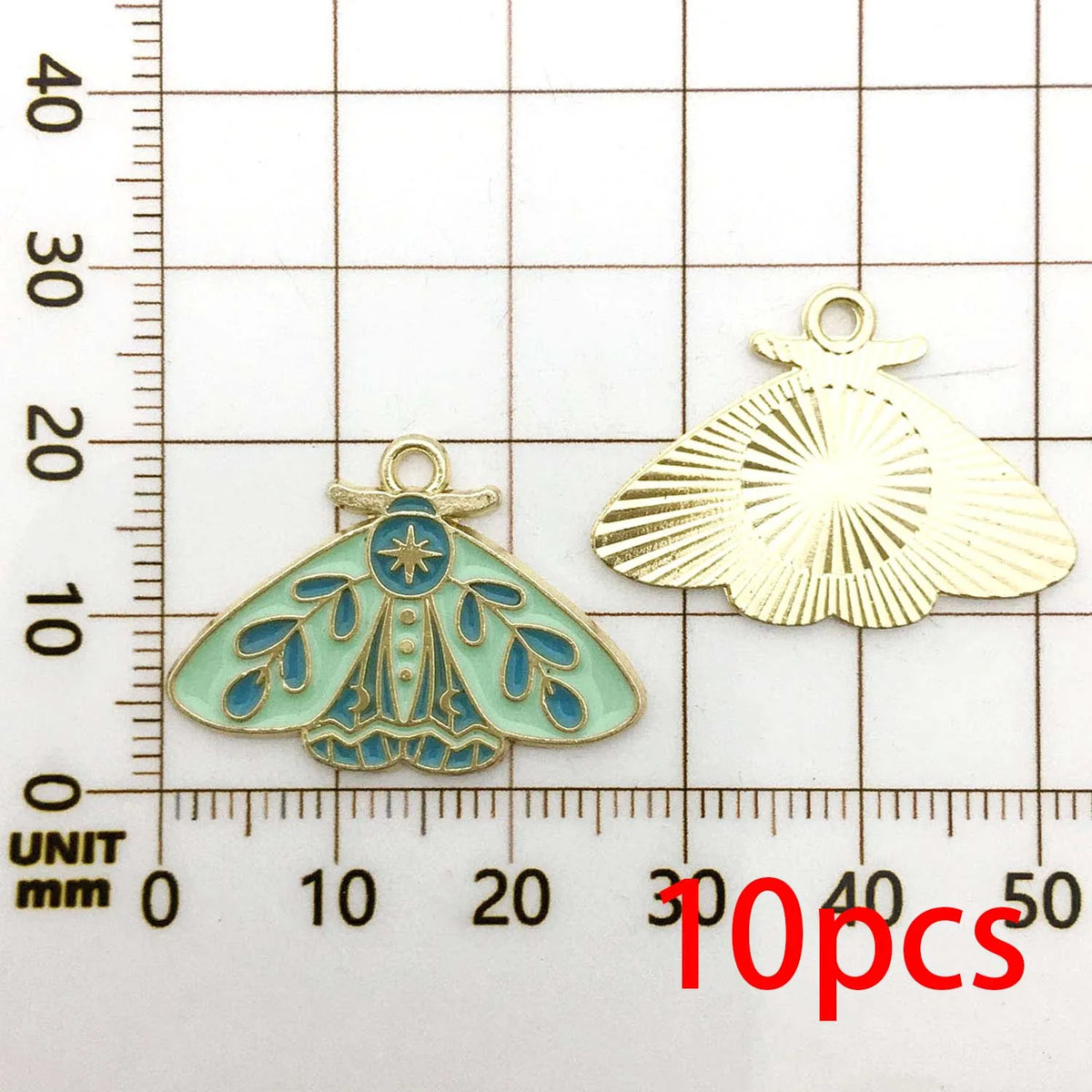 10–12 Piece Halloween Enamel Charms Set - Colorful Moth and Butterfly Pendants for DIY Jewelry Making & Crafts