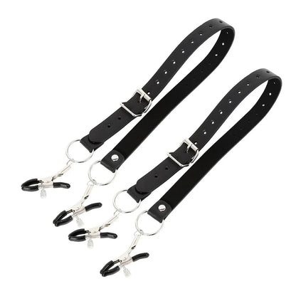 Black Leather BDSM Body Harness - Adjustable Adult Bondage Restraint & Fetish Accessory Set