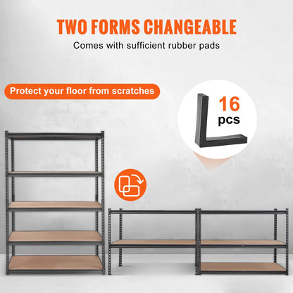 SucceBuy 5-Tier Heavy Duty Metal Storage Shelving Unit – Standing Organizer Rack for Kitchen, Living Room, Warehouse & Flower Stand