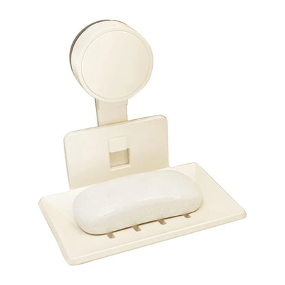 Suction Cup Soap Holder - No-Drill Wall-Mounted Bathroom Soap Dish with Drainage