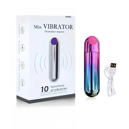 USB Rechargeable Mini Bullet Vibrator - 10 Speed Clitoral & G Spot Massage Stimulator for Women