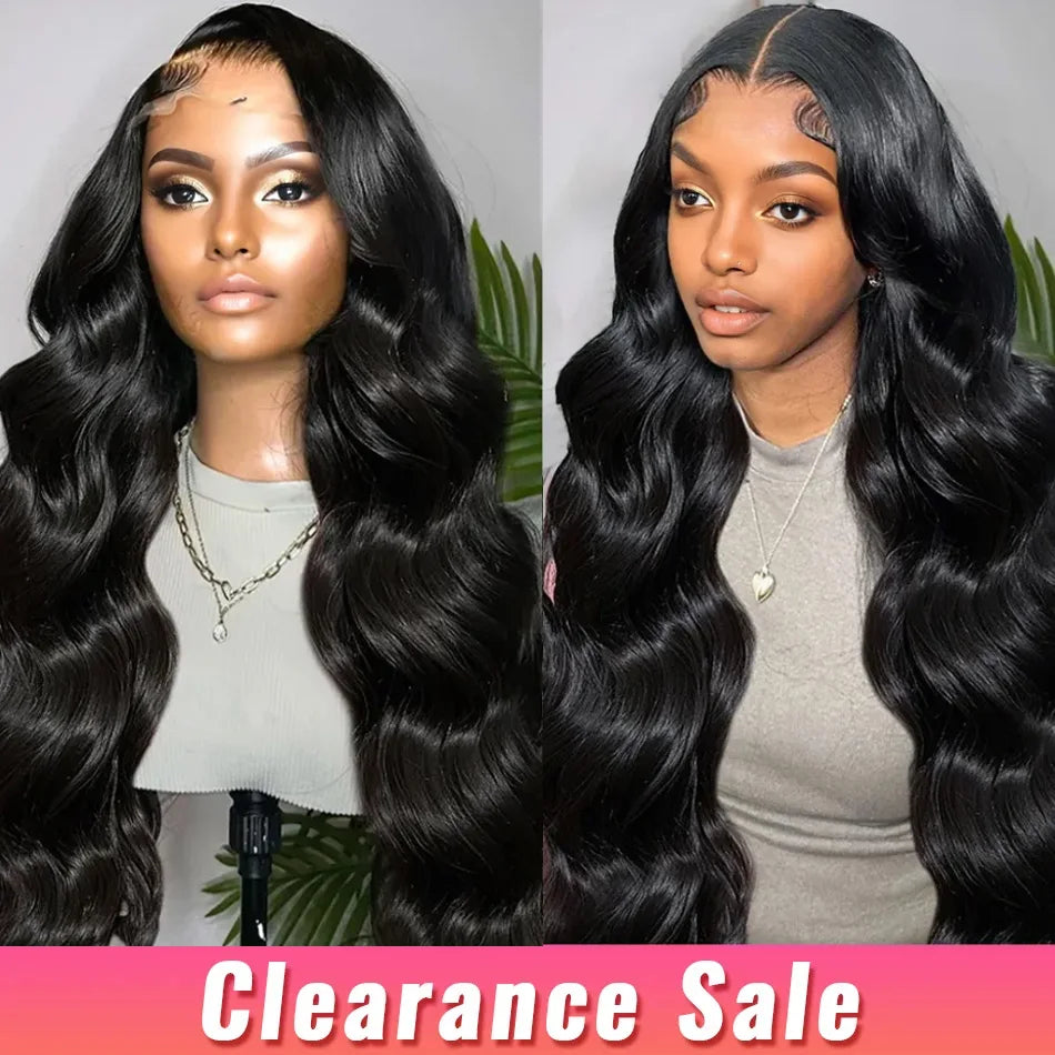 250% High Density Body Wave Lace Frontal Wig – 13x6 HD Transparent Human Hair, 30-40 Inch, Pre-Plucked for Women