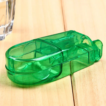 2-in-1 Pill Cutter with Invisible Storage Box – Portable Mini Tablet & Medicine Crusher, Dustproof Divider Organizer