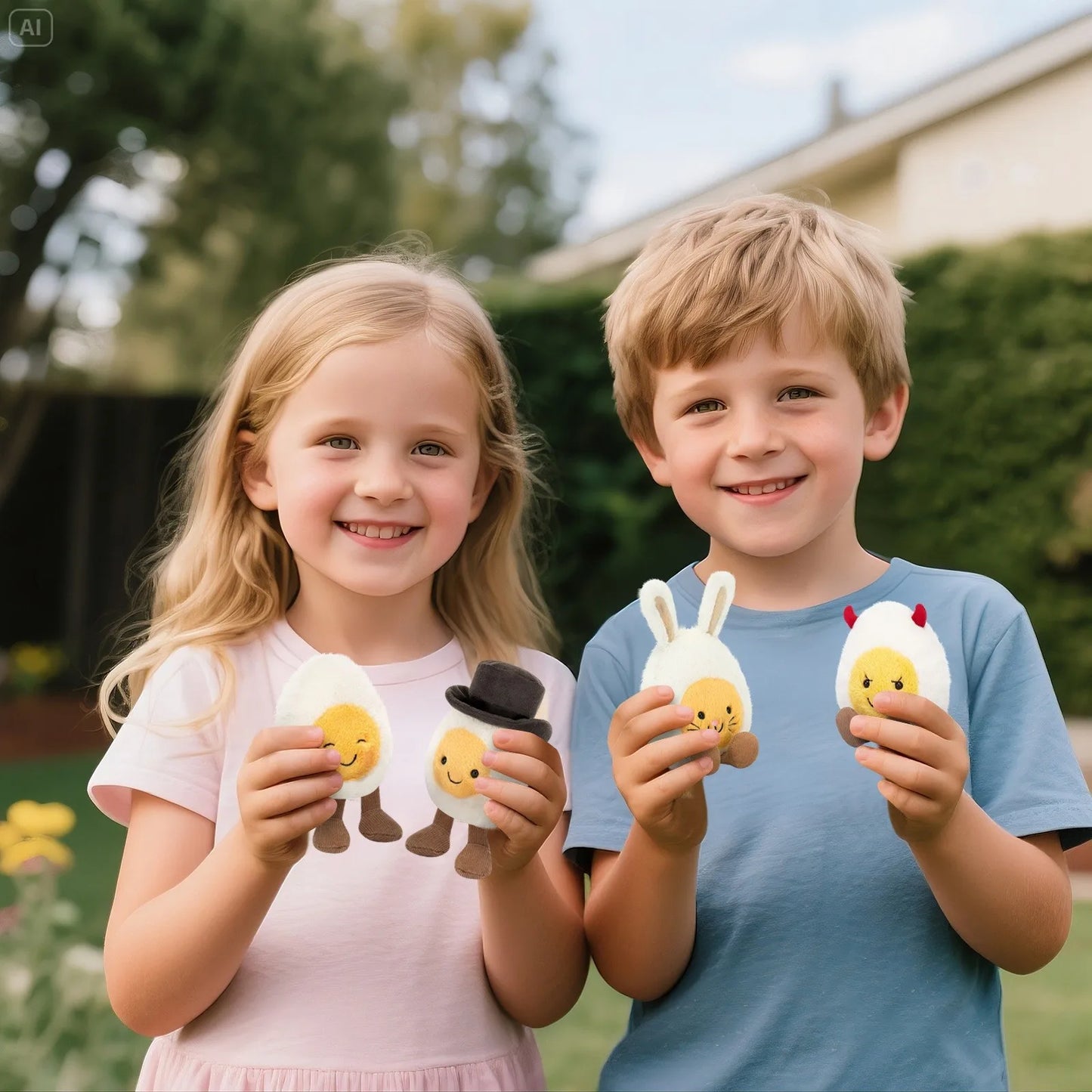 Lovely Soft Boiled Egg Cat Toy – Creative Pet Doll, Happy Smile Plush for Home, Holiday & Kids Gift