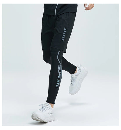 Men’s 2-Piece Sports Set — Tight Cycling & Fitness Shorts, Quick-Dry, High-Elasticity Running & Training Compression Pants