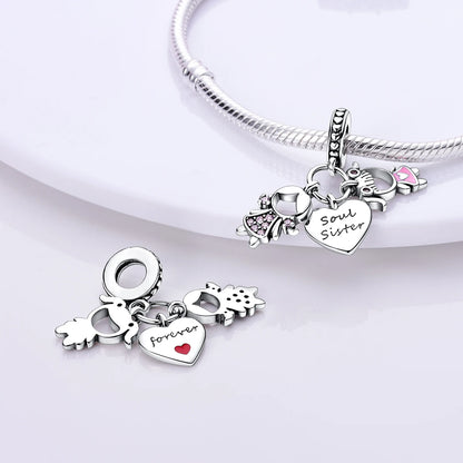 MULA Silver Plated Dangle Charms for Snake Chain Bracelet - DIY Women’s Jewelry Making Gift