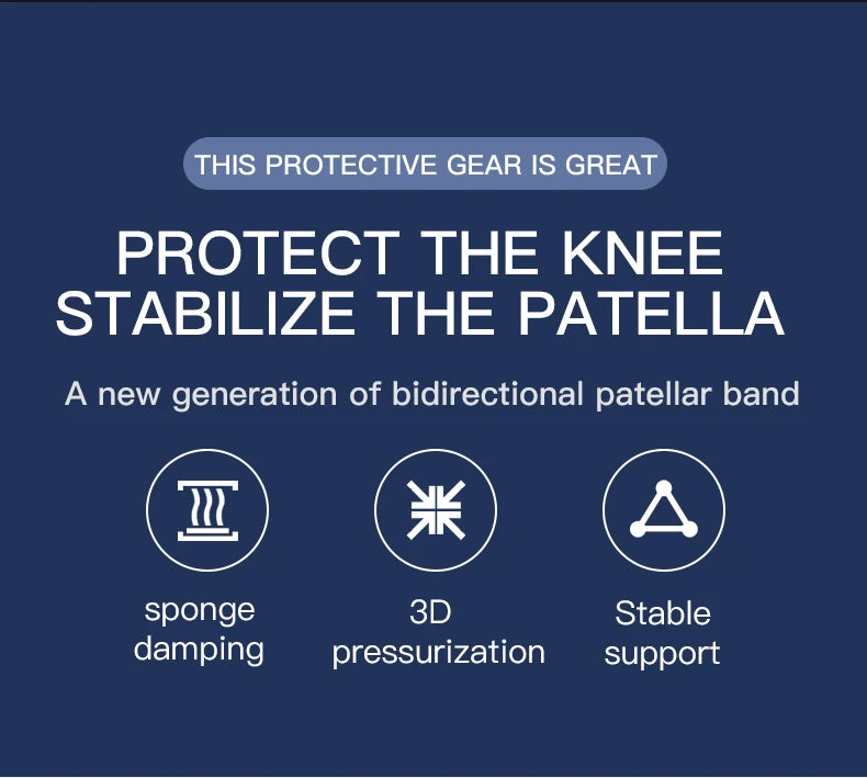 Pressurized Knee Wrap Sleeve — Elastic Support Braces with Pad for Basketball, Tennis & Cycling
