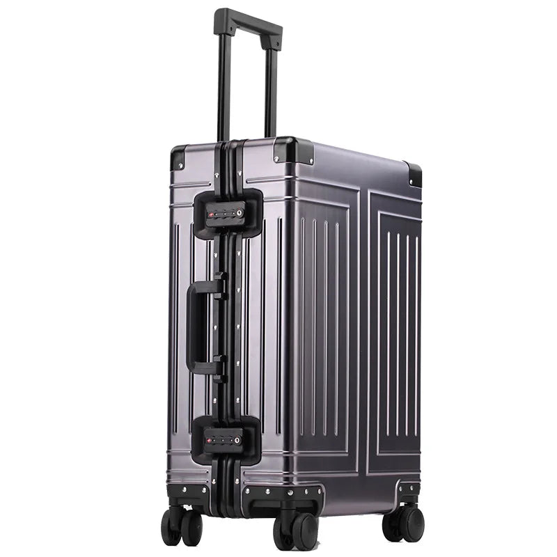 2024 Aluminum Luggage Set with Wheels – Durable Carry-On & Checked Suitcases for Men, Women, and Girls (20/24/26/28 Inch)