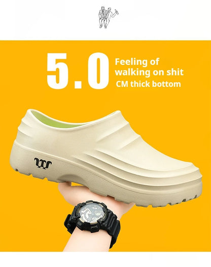 Summer Chef Shoes – Anti-Slip & Oil-Proof Work Slippers, Casual Trendy One-Step Fashion Sports Shoes