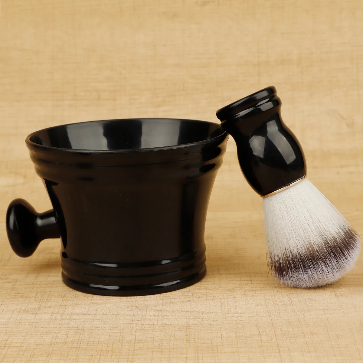 Beard Shaving Brush – Wooden Handle Bristle Hair Brush for Men, Barber Soap Foam Shave & Facial Cleaning Tool