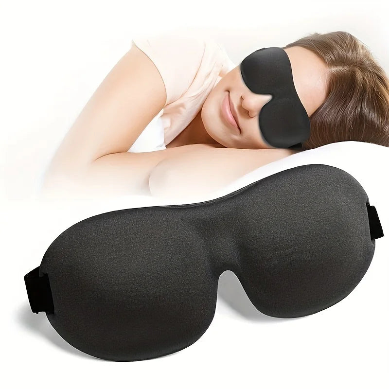 3D Contoured Sleep Mask — 100% Light-Blocking, Ultra-Soft Breathable Eye Cover for Travel, Yoga & Rest