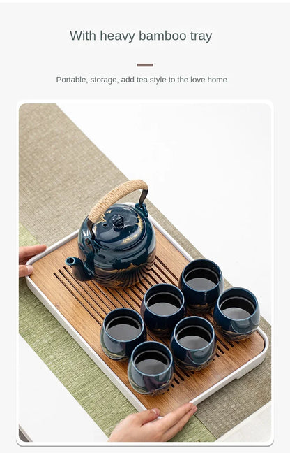 180ml Japanese-Style Ceramic Tea Mug – Large Single Teacup for Home Tea Set or Master Use