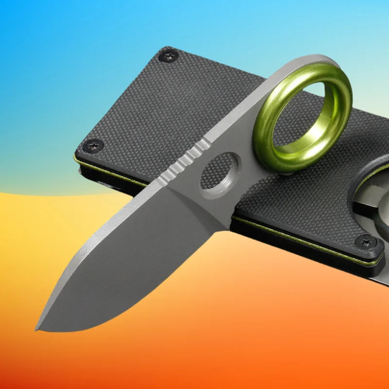 Portable Mini EDC Pocket Knife – Fixed Blade Multi-Tool for Camping, Keychain Use, Fruit Cutting (No Carabiner)