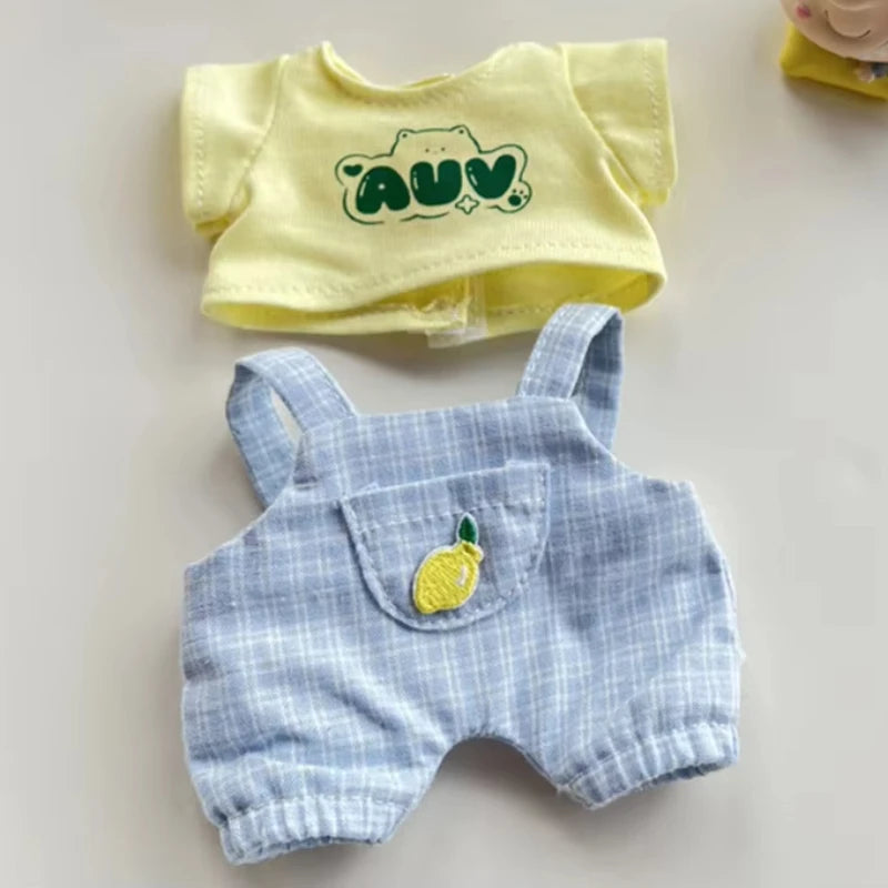 17cm Mini Doll Clothes Set – Kpop EXO Labubu Idol Raincoat, Love Bear Dress & Hat Accessories, Clothing Gift