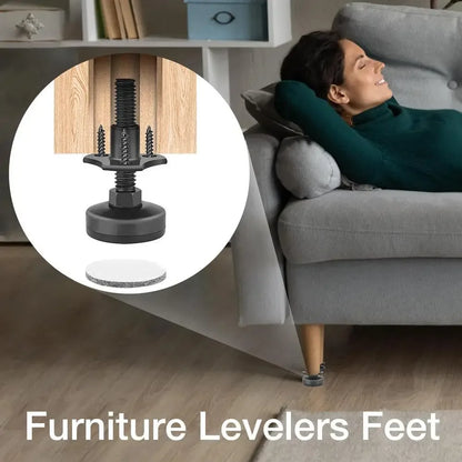 4PCS Adjustable Heavy-Duty Leveling Feet | Steel Triangle Furniture Legs for Sofas & Multi-Spec Use