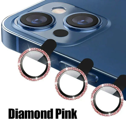 3PCS Metal Camera Lens Protectors – Glass Back Lens Protection Film for iPhone 15/15 Plus, 14/14 Pro Max, 13/13 Mini, 12/11