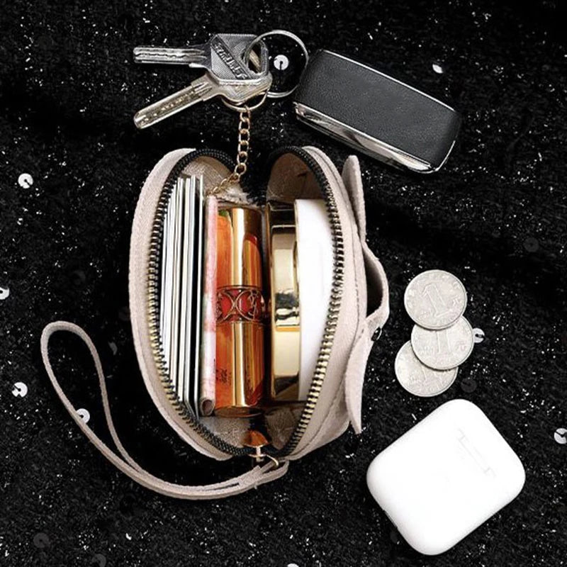 PU Leather Elephant Coin Purse for Women – Multifunctional Money Bag with Key Ring & Zipper Storage Key Case