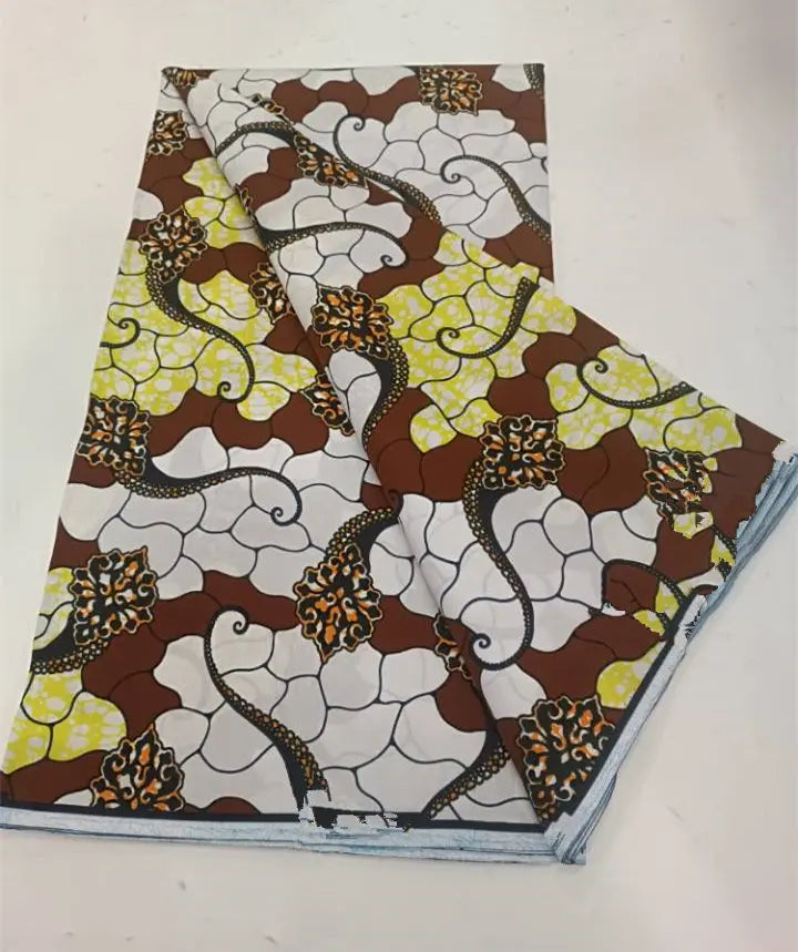 African Real Wax Print Fabric 100% Cotton - Ghana Style Ankara Pagne Nigeria Wax Tissu Soft Printed Fabric