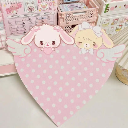Cute Cartoon Bunny Felt Cork Board - Punch-Free Wall Photo & Message Board Room Decor