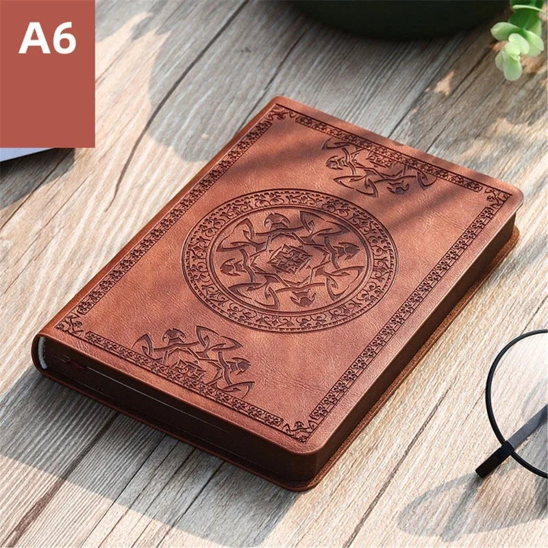 2025 New Portable Vintage Leather Notebook – Diary & Journal Stationery Gift, Easy to Use