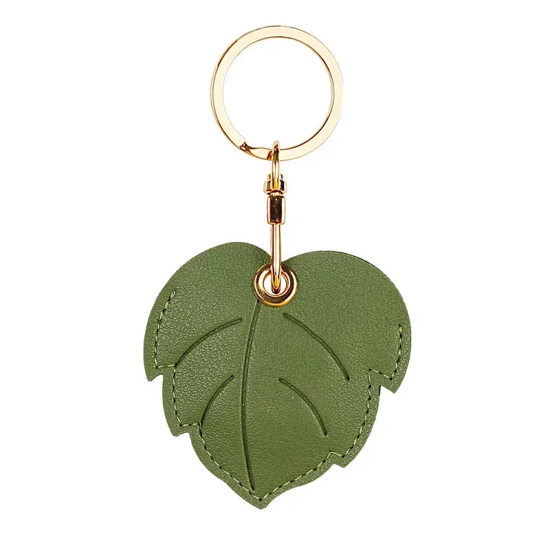 Leather Keychain Case for Apple AirTag – Cute Protective Anti-Scratch GPS Tracker Cover