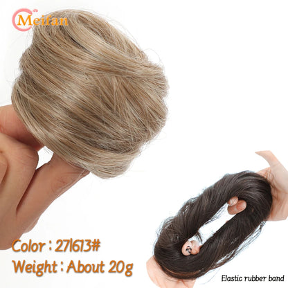 MEIFAN Synthetic Chignon Hair Bun – Elastic Rubber Band Clip-In Updo Ponytail Hair Extension for Women