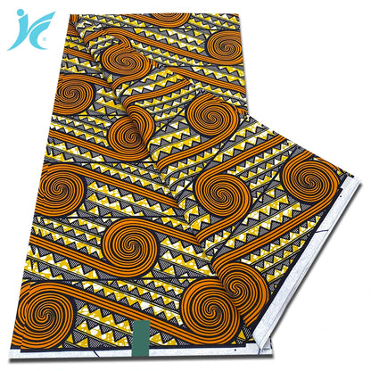 Classic African Wax Fabric - 100% Cotton Soft Ankara Pagne for Women's Dresses