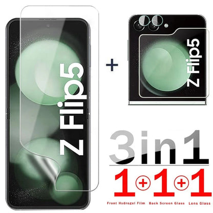 6-in-1 Hydrogel Film for Samsung Galaxy Z Flip 5/6 – Rear Camera Lens & Front Screen Protector