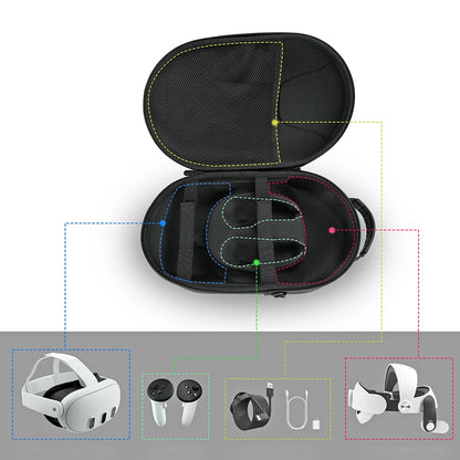 EVA Waterproof Portable Storage Bag for Meta Quest 3 – Shockproof, Anti-Scratch Crossbody with Adjustable Shoulder Strap
