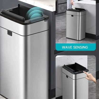 20L Stainless Steel Smart Sensor Trash Can — Automatic Kitchen Food & Waste Bin (15L/20L)