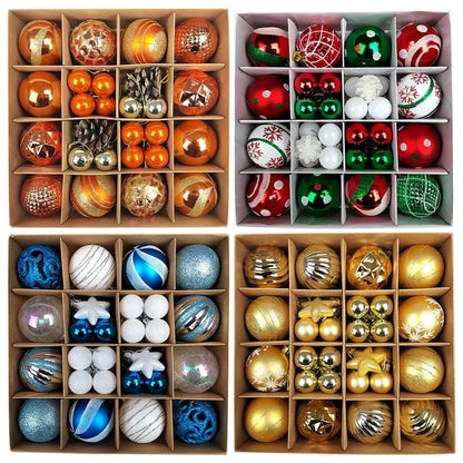 44PCS Christmas Ball Ornaments – 3/6CM Decorative Pendant Balls for Christmas Tree, Home Decor, New Year & Holiday Accessories