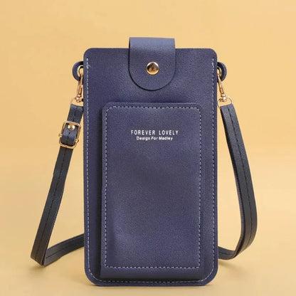 Women's Soft Leather Wallet Crossbody Bag – Touch Screen Phone Purse with Shoulder Strap