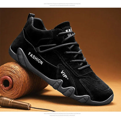 2024 Men’s Spring Ankle Boots – Casual Lace-Up Khaki Sneakers, Non-Slip Work Shoes & Loafers