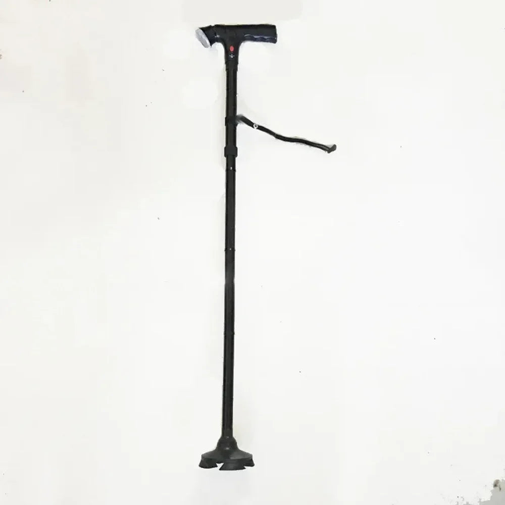Collapsible Telescopic Cane with LED & Alarm — Folding Walking Stick for Elderly, Trusty Crutches for Seniors, Moms & Dads