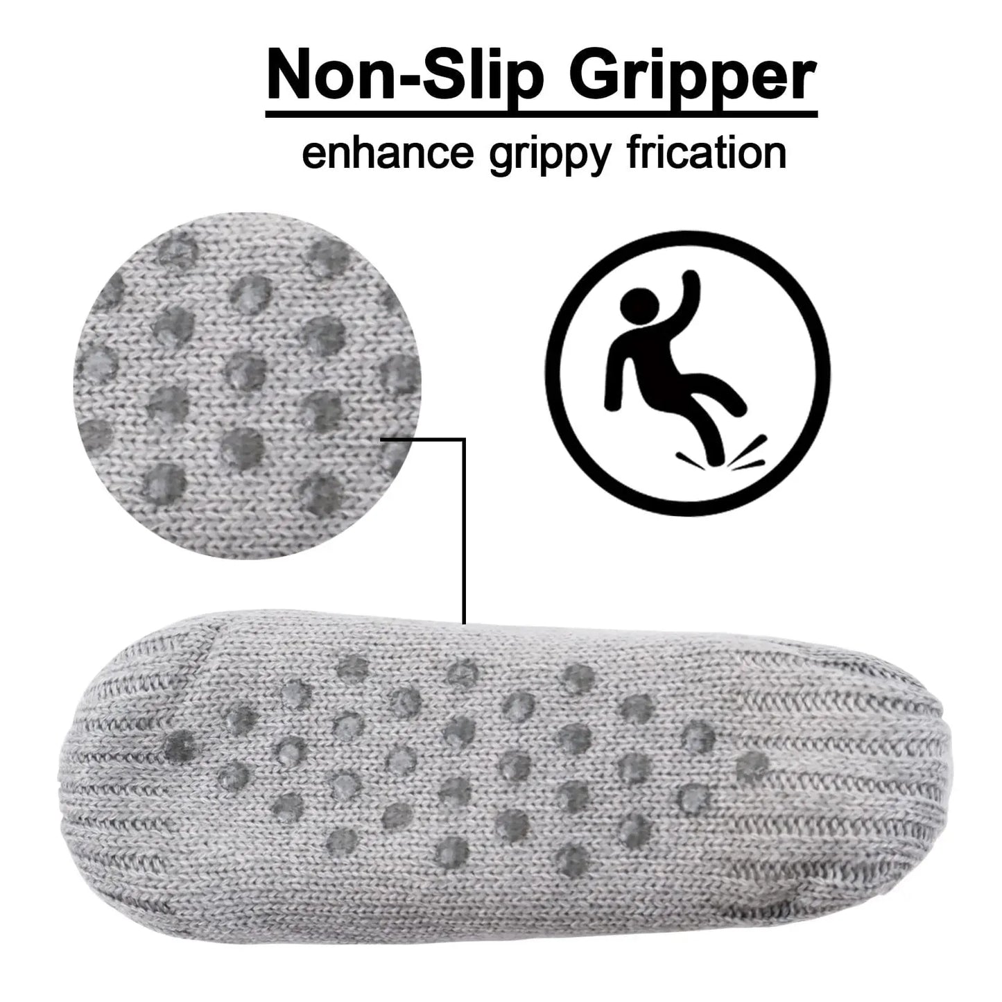 Men's Thermal Slipper Socks - Warm Short Cotton Socks for Winter, Thickened Non-Slip Grip Fuzzy Floor Socks