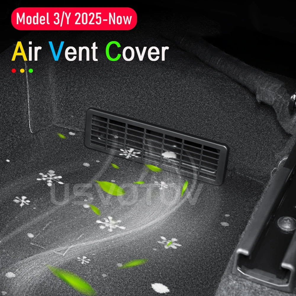 Tesla Model 3 and Model Y Juniper Under-Seat Vent Cover – Rear Air Conditioning Outlet Protector Grill (2025–2026)