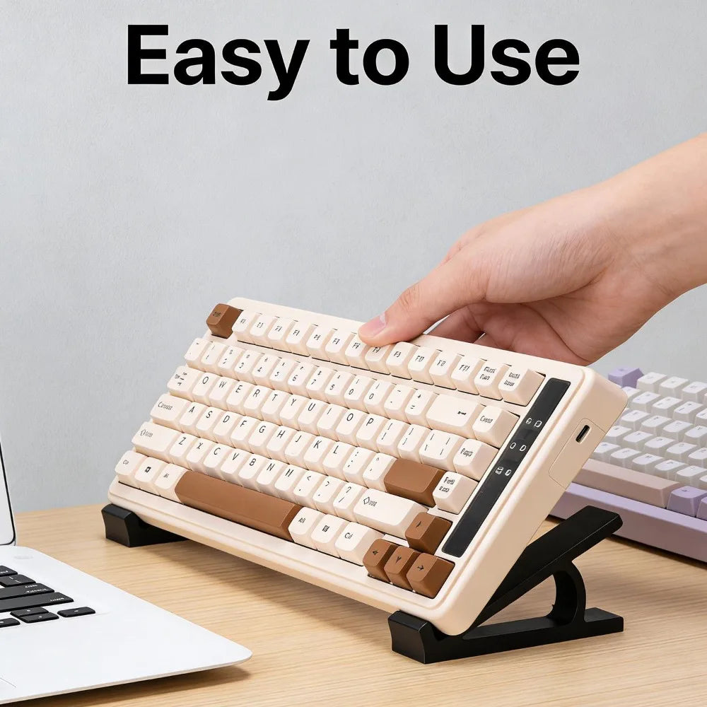Portable Ergonomic Keyboard Riser Stand – Adjustable Tilted Design Plastic Computer Keyboard & Monitor Holder for Improved Typing Posture