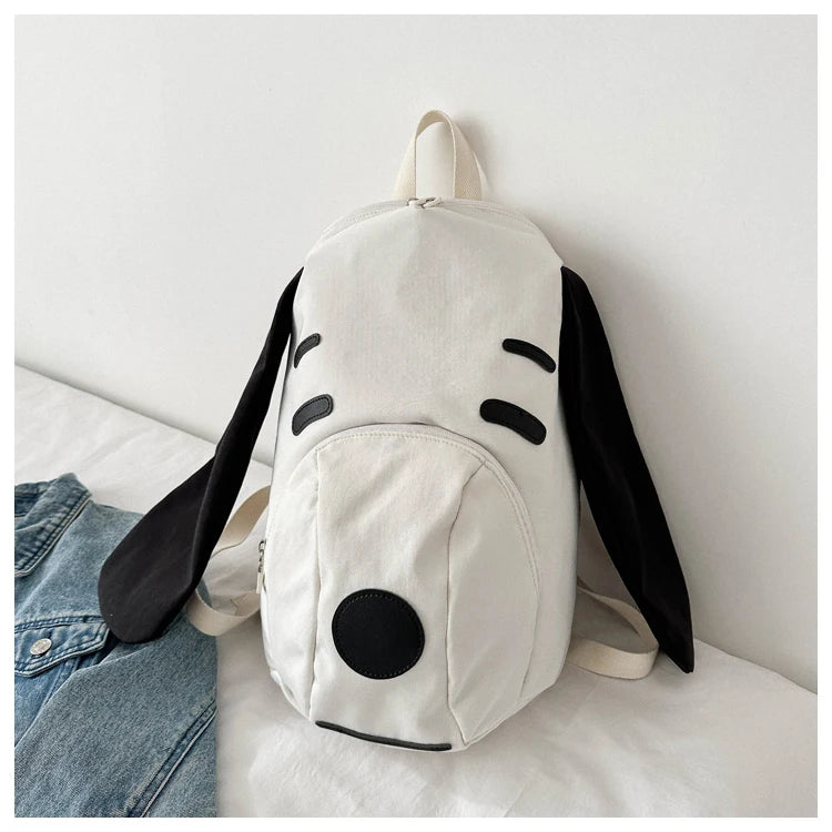 Cute Dog Canvas Backpack 2025 — Korean-Style Portable Student Travel Bookbag