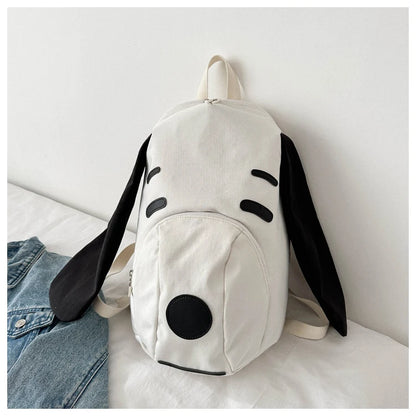 Cute Dog Canvas Backpack 2025 — Korean-Style Portable Student Travel Bookbag