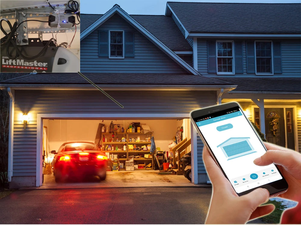 Smart Garage Door Opener Controller - EU Plug WiFi Remote Access Compatible with Alexa, Google Home, SmartLife & Tuya App
