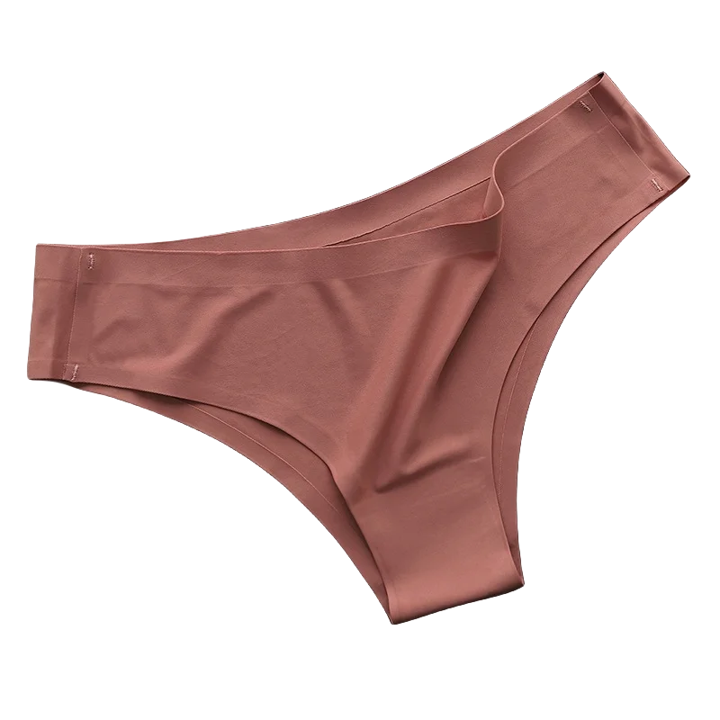 4PCS Seamless Ice Silk G-String Panties for Women – Low Waist, Soft Ultra-Thin Sexy Underwear Briefs