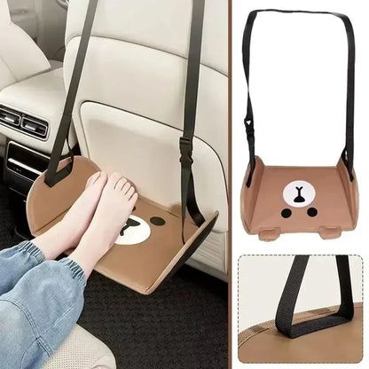 Portable Car Footrest Hammock - Adjustable Backseat Suspension Footrest for Travel, Office & Auto