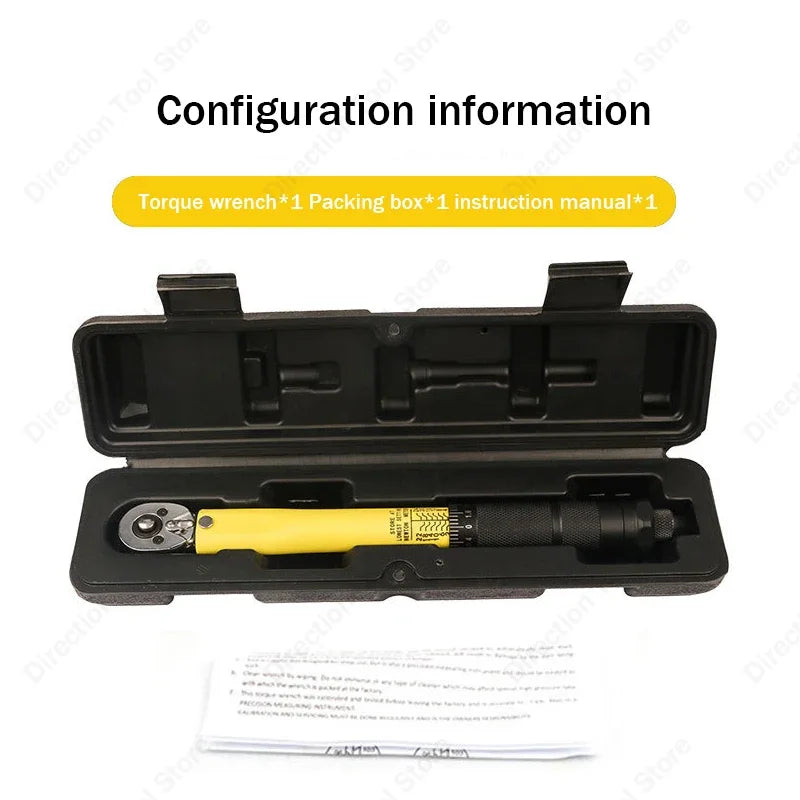 3/8” Bidirectional Torque Wrench — 5-60/19-110/10-140N·m Preset Tool for Bicycle, Motorcycle & Car Repair