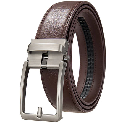 Men’s Cowskin Leather Belt – Luxury Automatic Buckle Designer Style in Black or Brown (3.5cm)