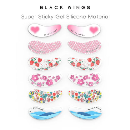 Blackwings Reusable Silicone Cooling Eye Patches – Gel Eye Mask for Dark Circles & Puffy Eyes (6 Pairs)