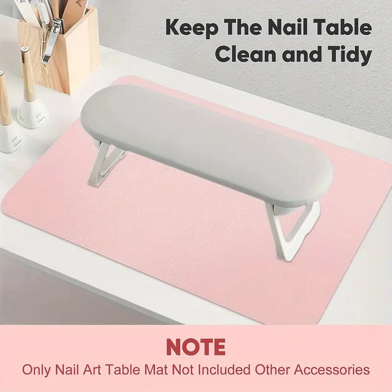 Nail Art Table Mat - Soft Foldable PU Leather Manicure Hand Rest Pad